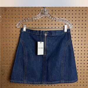 Re/Done Dark Blue Denim Mini Skirt